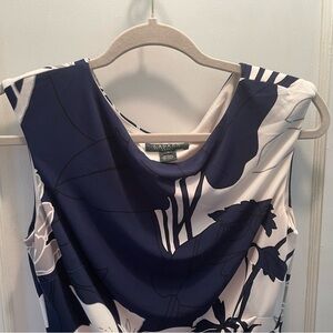 Beautiful Navy Blue, White, and Gray Dress by RALPH LAUREN